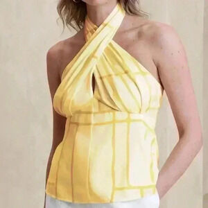 BANANA REPUBLIC PLEATED HALTER TOP